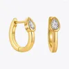 Stud￶rh￤ngen Enfashion Waterdrop Zircon Earring for Women Gold Color 2022 Fashion Jewelry Party Wholesale Pendientes E211243