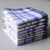 Bow Ties 10pcs Dark Color Men Plaid Handkerchiefs Women Cotton With Stripe Hankies Gift Set