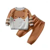 Ensembles de vêtements bébé 2022 automne hiver infantile enfants pull mode tricot couture costume dessins animés né garçons vêtements