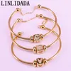 Charm Bracelets 5Pcs Trendy Gold Color Jewelry Inlay CZ Crystal Letter Spacer Bead Women Cuff Bangles