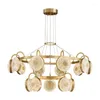 Lustres odysen art déco cobre teto lustre criativo vidro de vidro sala decoração de quarto dourado home luminagem interna de iluminação interna