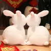 28/38 см Симпатичная симуляция кроличьи плюшевые игрушки Пушистые кроличьи куклы Жизненные животные подушка на день рождения рождественский подарок нового года игрушка талисмана