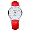 Avanadores de punho Yazole Men assiste com números romanos quartzo analógico casual moda de moda relógios para pulseira de couro Ultra Thin 7mm Wristwatch