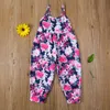 Rompers Kid Girls Summer Jumpsuit ärmlös Sling Flowers Leopard tryck Romper övergripande långa byxor Kläder J220922