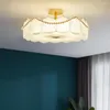 Lustres français rétro pastorale plafonnier maison perle coquille verre moderne minimaliste chambre principale lampes d'étude secondaire