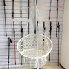 Meubles de camping hamac balançoire chaise corde de coton tissé à la main suspendus capacité de 330 livres glands en macramé pour support de hamac C