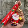 Party Favor Cartoon Christmas KeyChain Santa Claus Pendant Schoolväska hängande smycken Små present RRC174