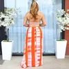 Casual Dresses Chic Hollow Out Backless Sexy Women Summer Maxi Dress Sleeveless Halter Color Striped Print Club Party Vestidos Robe Femme