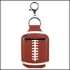 Party Favor Portable Sanitizer Holder Keychains Football Basketball Baseball Ball Sport Leather Keychain Pendant Bottle Er Drop Del Dhlzw