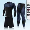 Survêtements pour hommes Vêtements de sport de compression Combinaisons de sports d'hiver pour hommes Collants de course Rashgard Jogging Workout Set Survêtement Gym Training