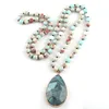 Pendant Necklaces MOODPC Fashion Natural Semi Precious Empire Stones With Cross Charm Handmade Necklace Women Jewelry