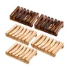 Natural Bamboo Wooden Soap Dishes Plate Tray Holder Box Case Shower Hand Washing Soaps Holders RRA208