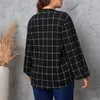 Hemd Plus Größe Frauen Plaid Bluse Langarm Lose V-ausschnitt Tops Casual Herbst Regelmäßige Vintage XL-4XL