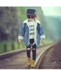 Jacken Chidlren's Wintermantel Mädchen Jean Jacke für Baby Mädchen Kleidung Lamm Wolle Warme Denim Oberbekleidung Kinder Kleidung Set