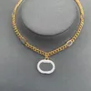 Mode Vintage Rond Double Lettre Collier Femmes Bijoux Superposés Accessoires pour Unisexe Designer Cadeaux Pendentif Bijoux pour Noël