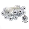 Cordes 3M 20LED miroir Disco boule fée guirlande lumineuse à piles guirlande de verre pour la fête à la maison décor d'arbre de noël