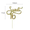 Festive Supplies JQSYRISE 1Pcs Sweet 16 Cake Topper 16th Birthday Party Decoration Anniversary Year Old Accessory Happy