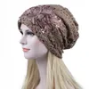 Nieuwe Mode Kant Bloem Slouchy Baggy Head Cap Voor Vrouwen Beanie Hoed Tulband Moslim Dames Hoed HCS205