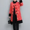 Etniska kläder vinterlånga kappor kvinnor tjocka varma jackor vintage rockar outwear år kinesisk stil kvinnlig 11723
