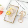 50PCS Birthday Party Giveaways 40th Design Gold Wine Bottle Opener Wedding Gift Digital 40 Beer Openers in Gift Box