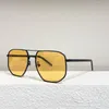 Papel Ban Qualidade Lente De Vidro Designer Óculos De Sol Óculos Homens Marca Clássica Retro Mulheres Luxo 59YS Eyewear Pilot Hexagon Sun Glass2822374