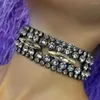 Choker Shiny Water Drop Chain Naszyjnik Czech Multilayer Wiselant Biżuteria dla dziewcząt Luksusowy kryształowy obojczyk