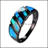 An￩is de casamento an￩is de casamento estilo exclusivo f￪mea de fogo azul de fogueira moda 14kt ouro preto para mulheres prometem um pequeno engajamento cruzado dhife