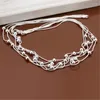 Hänge halsband Wholelsale Retro Charm Silver Color Chain Women Wedding Light Bead Halsband Fashion Trends smycken gåvor