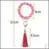 Keychains colhedas feitos à mão esticada Sile Boltanhain Keychains Tassel Pulseira Teckyings 10 estilos Drop Drop 2022 F Dhosz