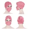 Halsdukar kvinnor mode pannband ansiktsmask 2 st/set knapp tie-dye skydda öron headwrap återanvändbar dammtät muntäcke 2022