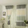 Cortina 2022 Creative Modern Design Moderno Azul roxo Curtins Sheer Janela de tule para o quarto da sala Voile Cafe