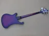 Transparant Purple 4 Strings Electric Bass Guitar met esdoorn fretboard White Pickguard aanpasbaar