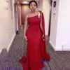 Fashion Streamer Meerjungfrau Brautjungfer Kleider lang rote rotes afrikanische Frauen Vestidos Hochzeitsfeier Abend Abschlussball Kleid
