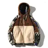 Men's Jackets Hooded Jacket Men 2022 Splicing Fluffy Fleece Coat Clothing Autumn Winter Fashion Wild Warm Casual Ultralight Mens