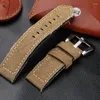 Titta på band Rough Canvas For Leather Watchband 20 22 24mm tjock retrostil Män lämplig militär armband