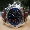 Montre à quartz de luxe chronographie B01 Chronomat AB0110 magnifique cadran bleu hommes montre pour hommes montres habillées