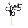 Festive Supplies JQSYRISE 1Pcs Sweet 16 Cake Topper 16th Birthday Party Decoration Anniversary Year Old Accessory Happy