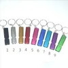 Keychains Lanyards Portable Aluminum Safety Whistle Keychains For Outdoor Hiking Cam Survival Emergency Keychain Mti Tool Drop Del Dhwcd