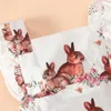 Kız Elbiseler Kız Bebek Kız Paskalya Elbise Doğum Desen Baskılı Kovan Açık Tail Kare Yaka Sundresses 0-24 aylık
