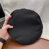 Berets Summer Satin Beret For Women Wholesale Plain Painter Cap Classic Thin Light Slouchy Black Hat With Sp￤nne