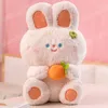 45 -см белый кролик плюшевая игрушечная подушка мягкая милая кролика Обнимает клубничную морковку для животных куклы для детей подарка на день рождения