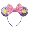 Hair Accessories Girls Mouse Ear Hairband For 5" Bows Big Flip Sequins Ears DIY Kids Headband Boutique Mujer