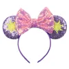 Haaraccessoires Meisjes Muis Oor Haarband Voor 5 "Bows Big Flip Pailletten Oren DIY Kids Hoofdband Boutique Mujer