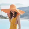 Sombreros de ala ancha Mujeres plegables de gran tamaño Sol Verano Protección UV Playa Sombrero de paja Mujeres Floppy Fedoras Chapeau Femme