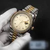 Automatische mechanische herenhorloges 41 mm bezel roestvrij staal vrouwen diamanten horloge dame horloge waterdichte lichtgevende polshorloges geschenken c16