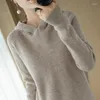 Frauenpullover 2022 Winter reiner Wolle Pullover Frauen gestrickt Hoodie Langarm warme Dame Grade Up Pullover Solid Color Soft Pullover