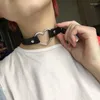 Choker gotisk pu läderhalsband kvinnor goth hjärta chocker punk krage halsband fest cosplay smycken gåva hals tillbehör