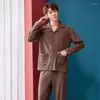 Pijama de algodão para dormir masculino Terno da camisa 2pcs Camisa Men Homewear 2022 Pijama