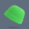 Kulkapslar mode hatt varm unisex solid stickad avslappnad vinter tjock färg all-match baseball tillkännagivare svett