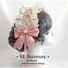 Party Supplies Ribbon Bow Hairband With Hairpins Girls Lolita Lace Ruffled Headband Sweet Star Embroidery Anime Maid Cosplay Headdress